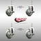 Service Caster 4 Inch 316SS Gray Polyurethane Swivel 10mm Threaded Stem Caster Set Brake SCC-SS316TS20S414-PPUB-TLB-M1015-4 - alternate 3